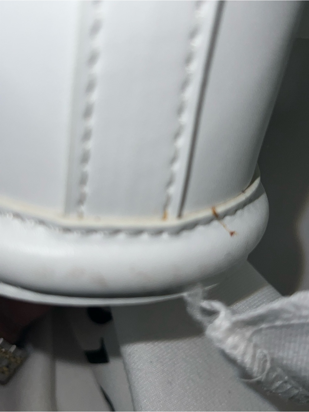 White Mini Bucket Bag with Gold Hardware - Embossed Logo - Picture 7 of 9
